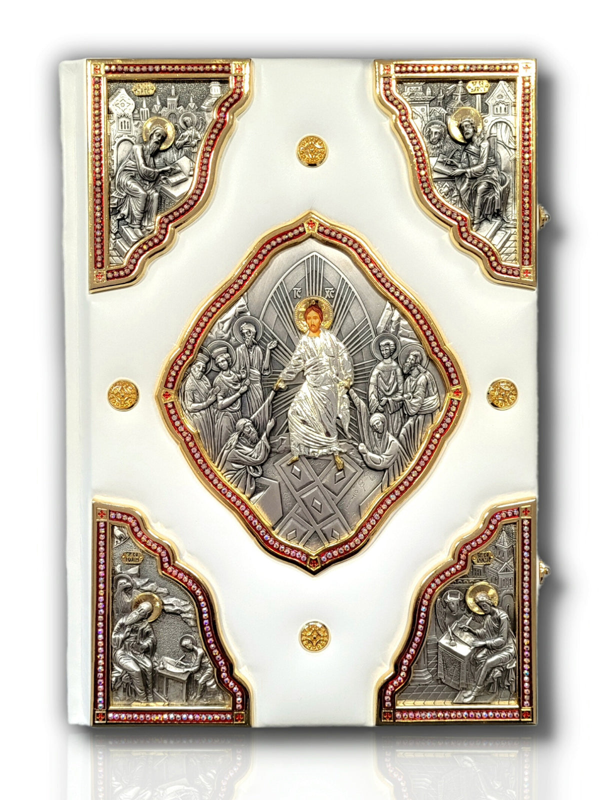 Evanghelie din piele JEV-02RUM - Alb