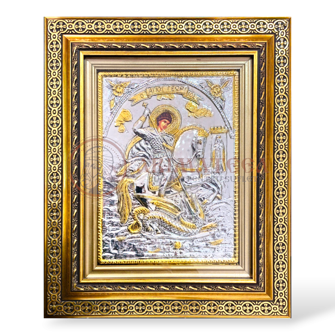 Icoană în ramă 40x50 - Sf. M. Mc. Gheorghe (800-925)