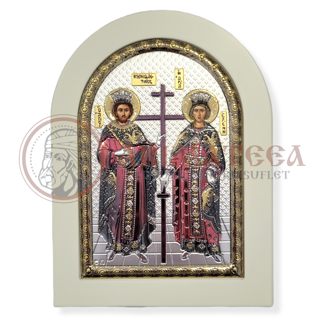Icoană Argint, Sf. Împărați Constantin și Elena - MA/E1146/WH-BXC (6783)