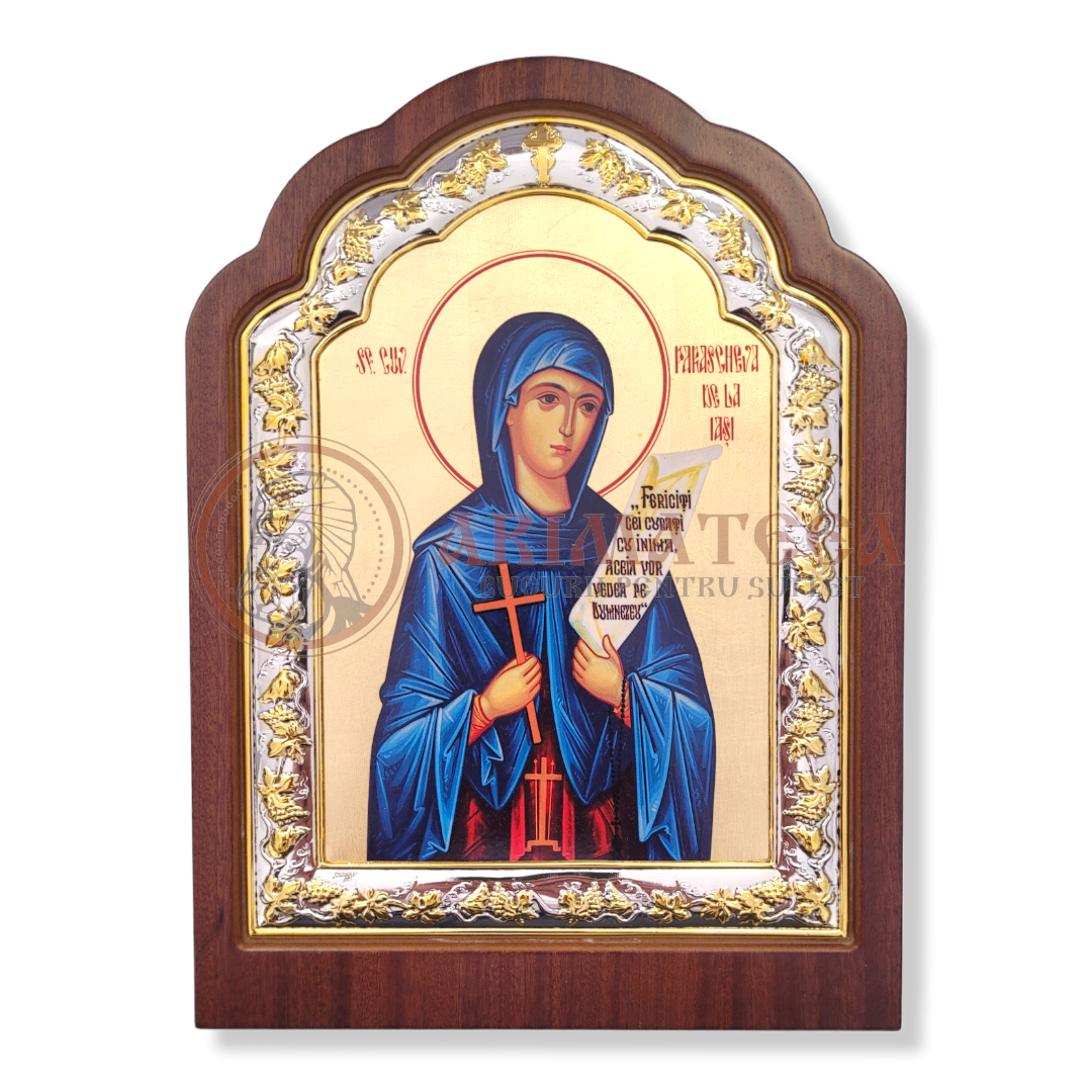 Icoană lemn ovală 20x27 - Sf. Parascheva (5568)