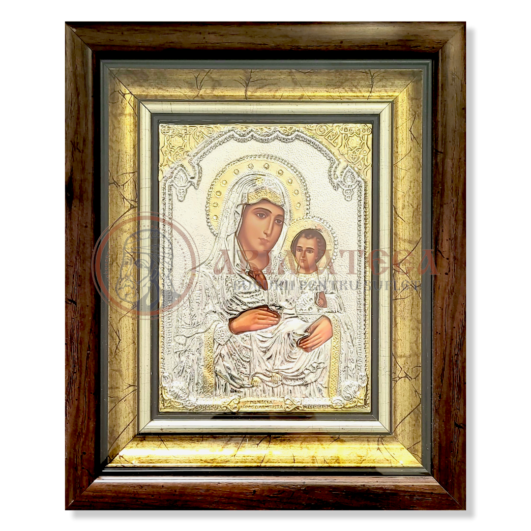 Icoană Argintată 27x33 cm - Maica Domnului Ierusalimiteanca (1001A-925)