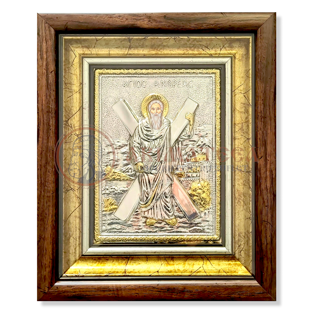 Icoană Argintată 27x33 cm - Sf. Ap. Andrei (1001A-925)