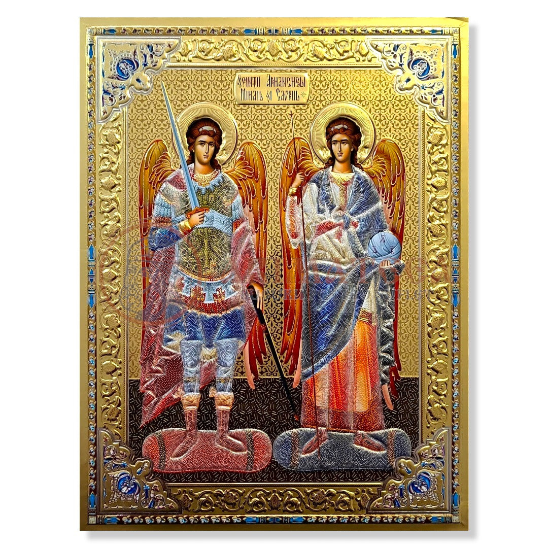 Icoană Pal Relief 21x32 cm - Sf. Arhangheli Mihail și Gavriil