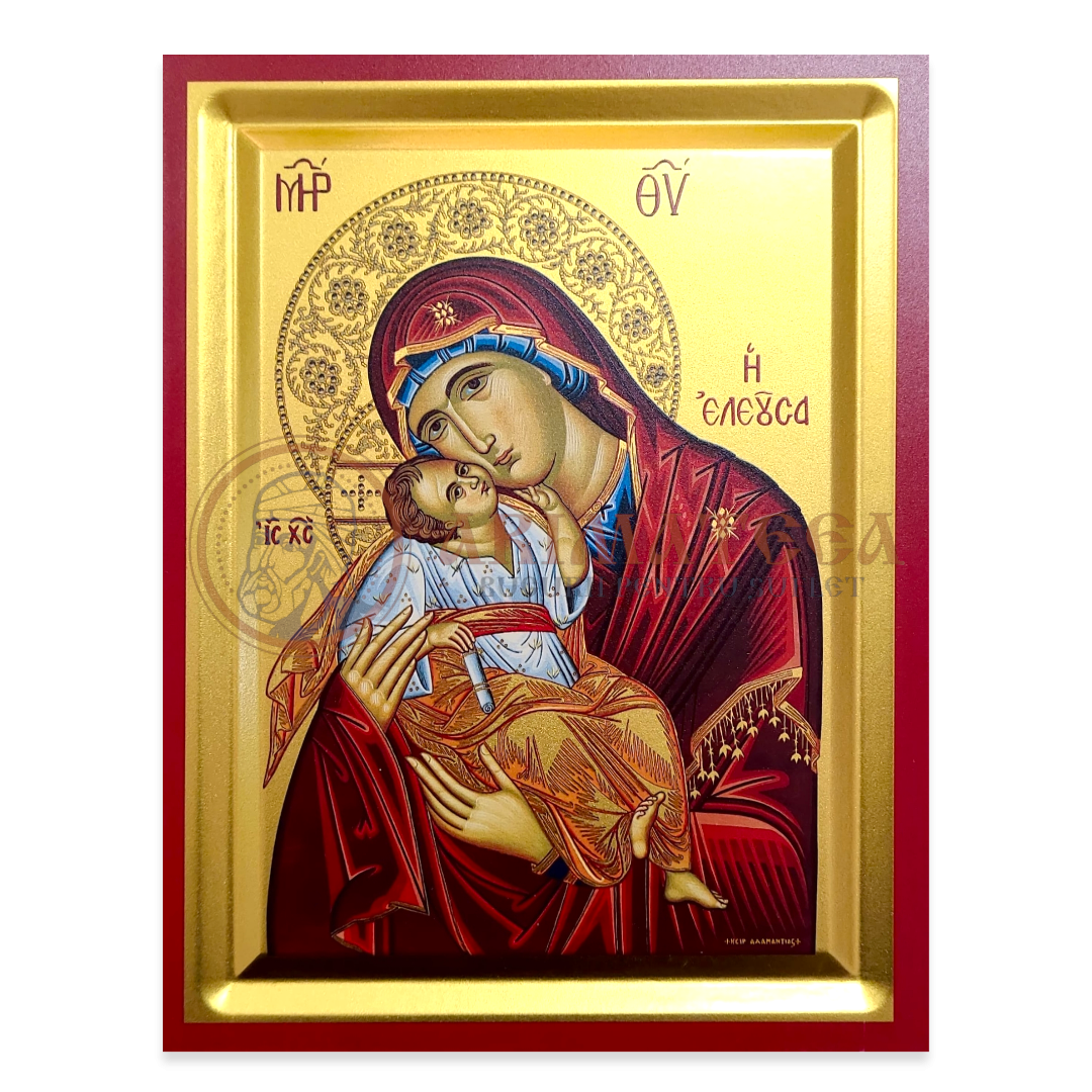 Icoană serigrafiată 907, 19x25 cm - Maica Domnului Dulcea Sărutare