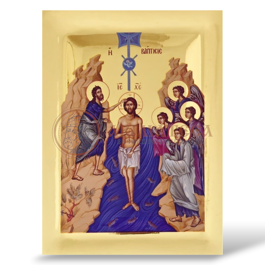 Icoană Aurită 20x26 - Botezul Domnului MG2