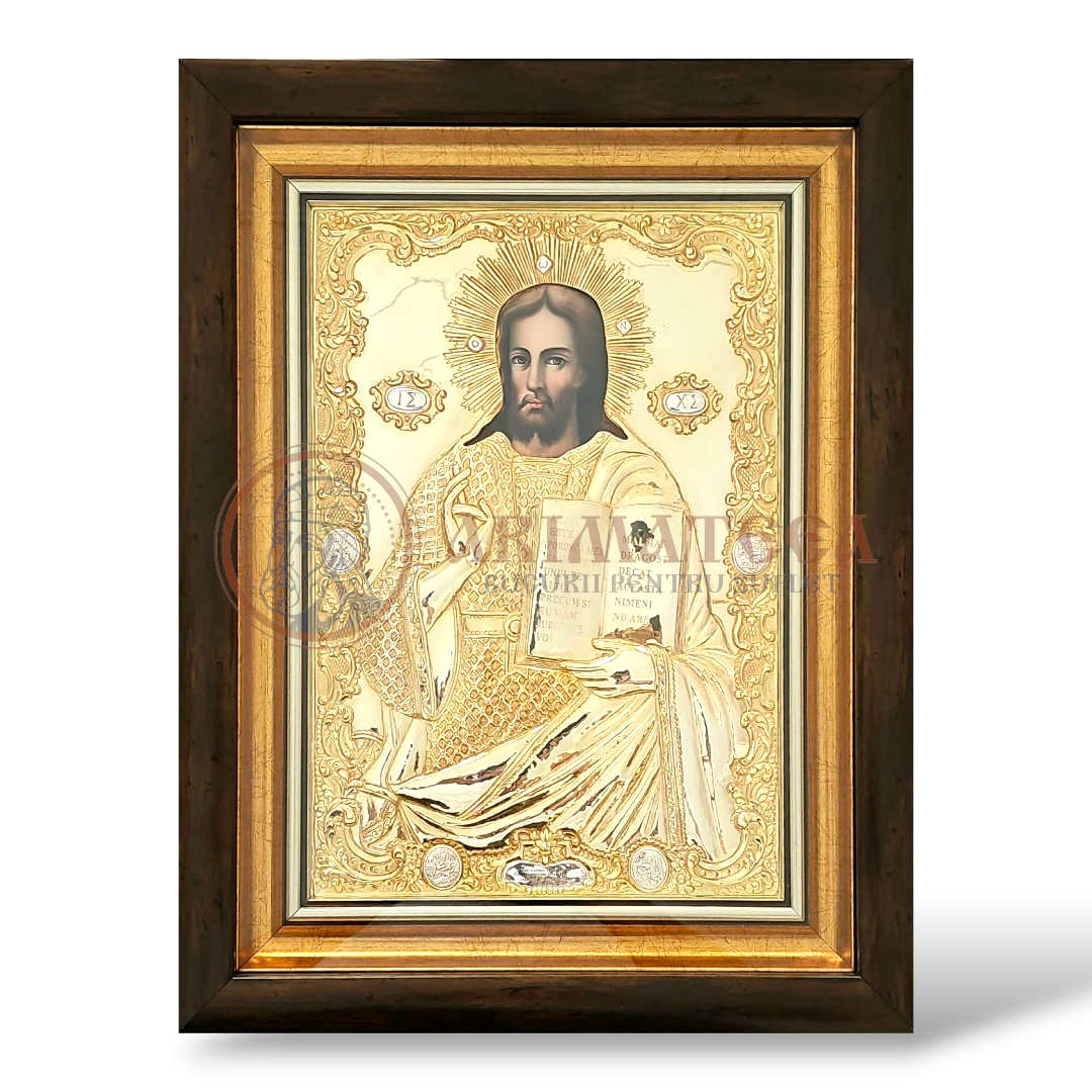 Icoană din Argint - Iisus Hristos (din Biserica ,,Sf. Mare Mucenic Gheorghe”-Suceava)