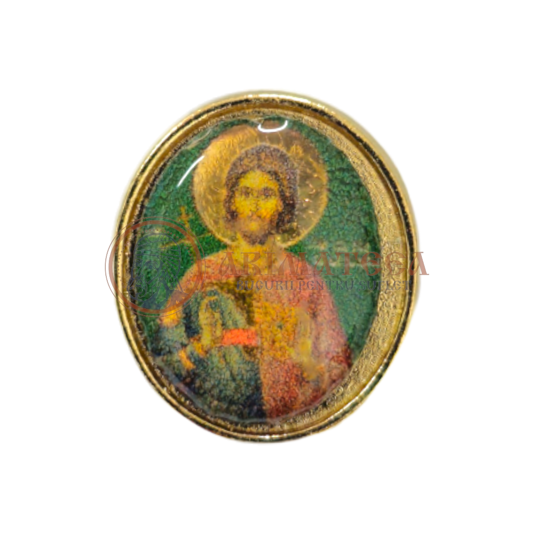 Insignă aurită cu Sf. Mare Mucenic Ioan cel Nou de la Suceava