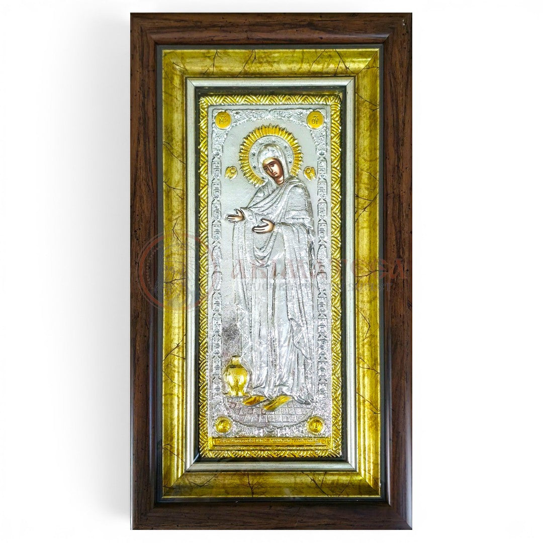 Icoană Argintată 25x44cm - Maica Domnului, Gherontissa (1060-925)