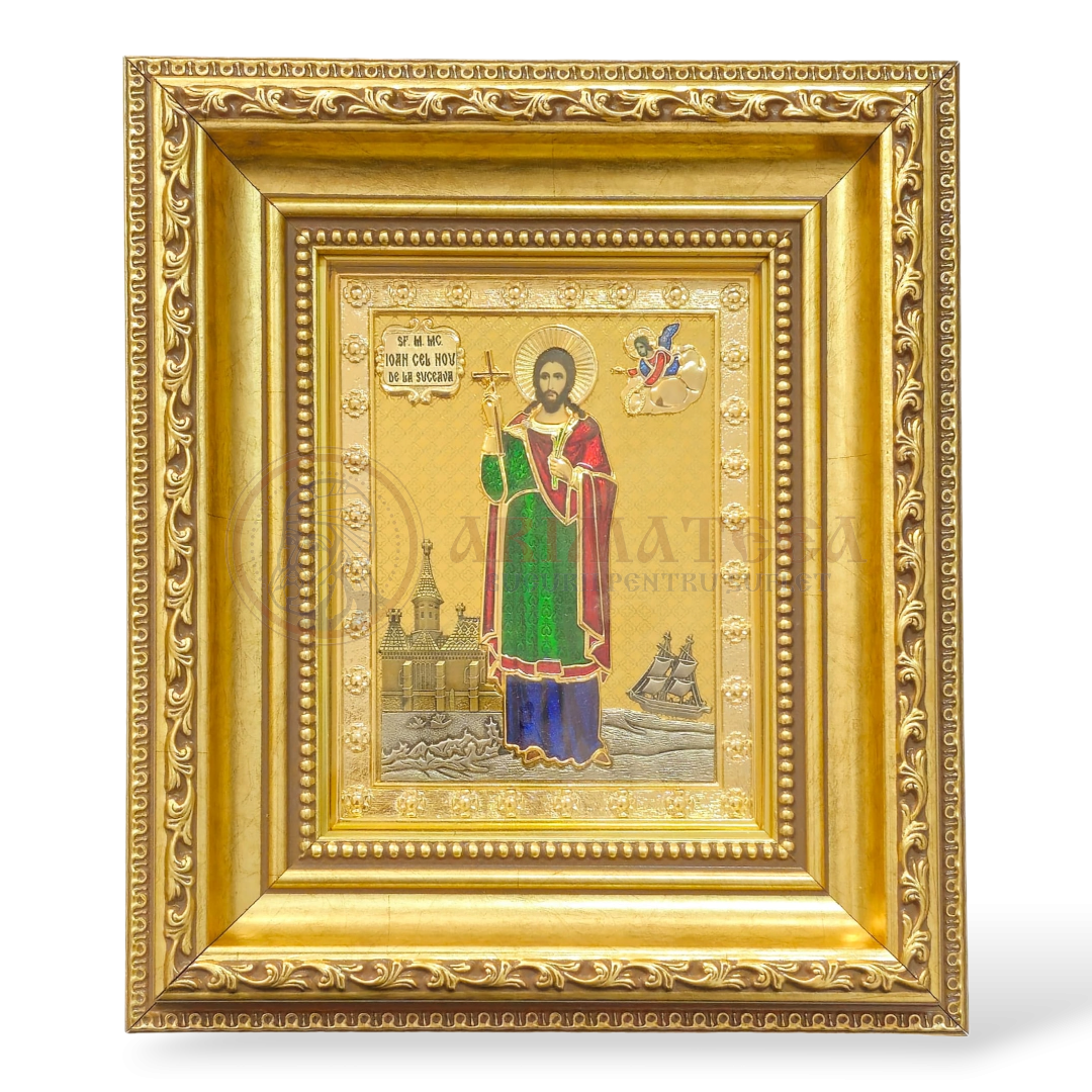 Icoană Aurită - IKM-2/1A - Sf. M. Mc. Ioan cel Nou de la Suceava