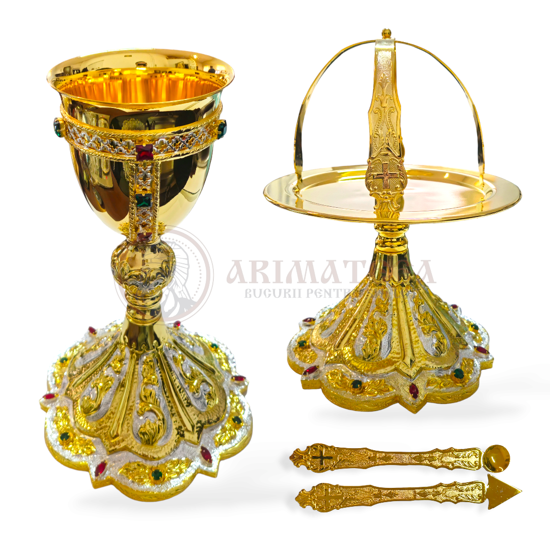 Set Sfinte Vase Sculptat în două culori cu pietre de zircon