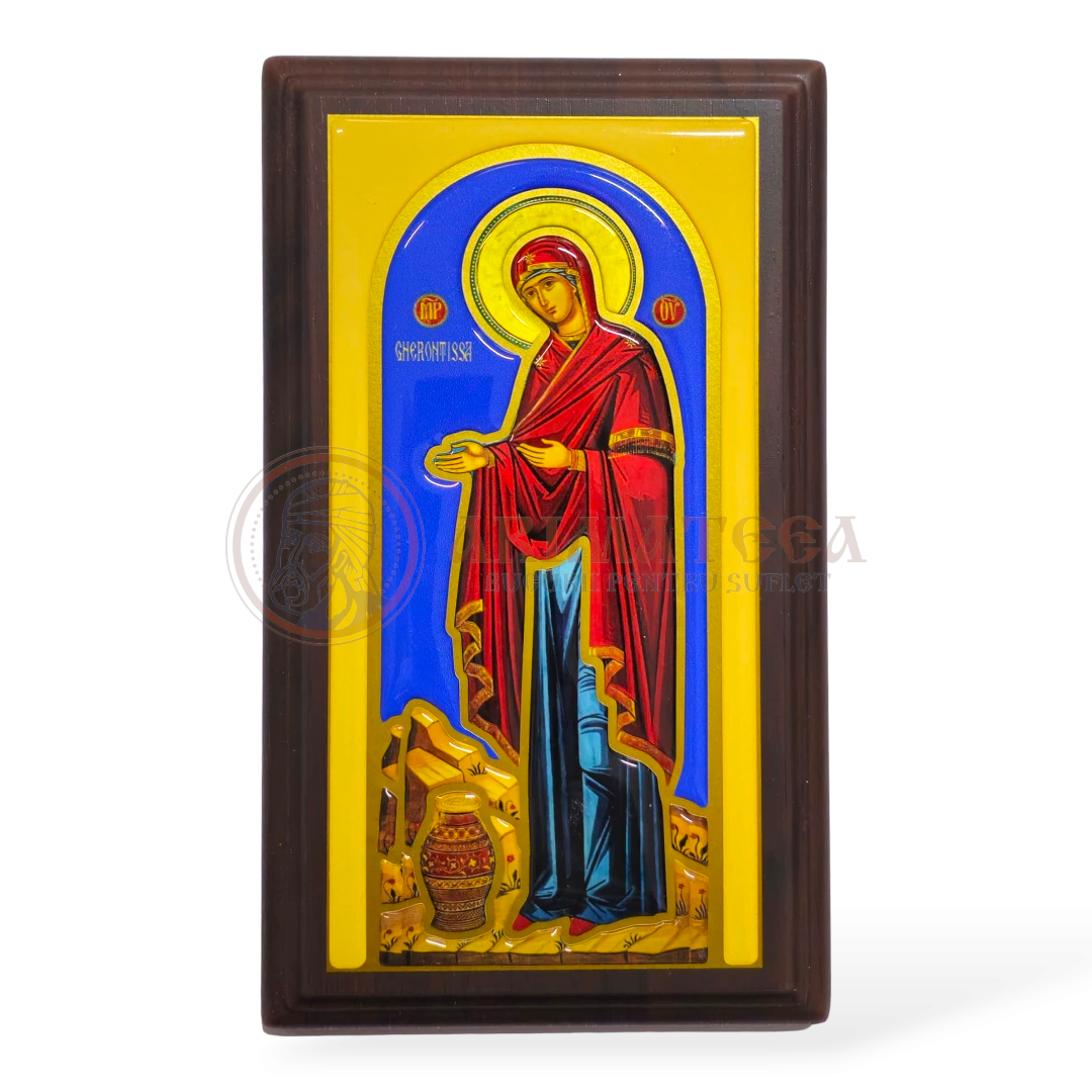 Icoană A5 din Rășină - Maica Domnului Gherontissa (23x13)