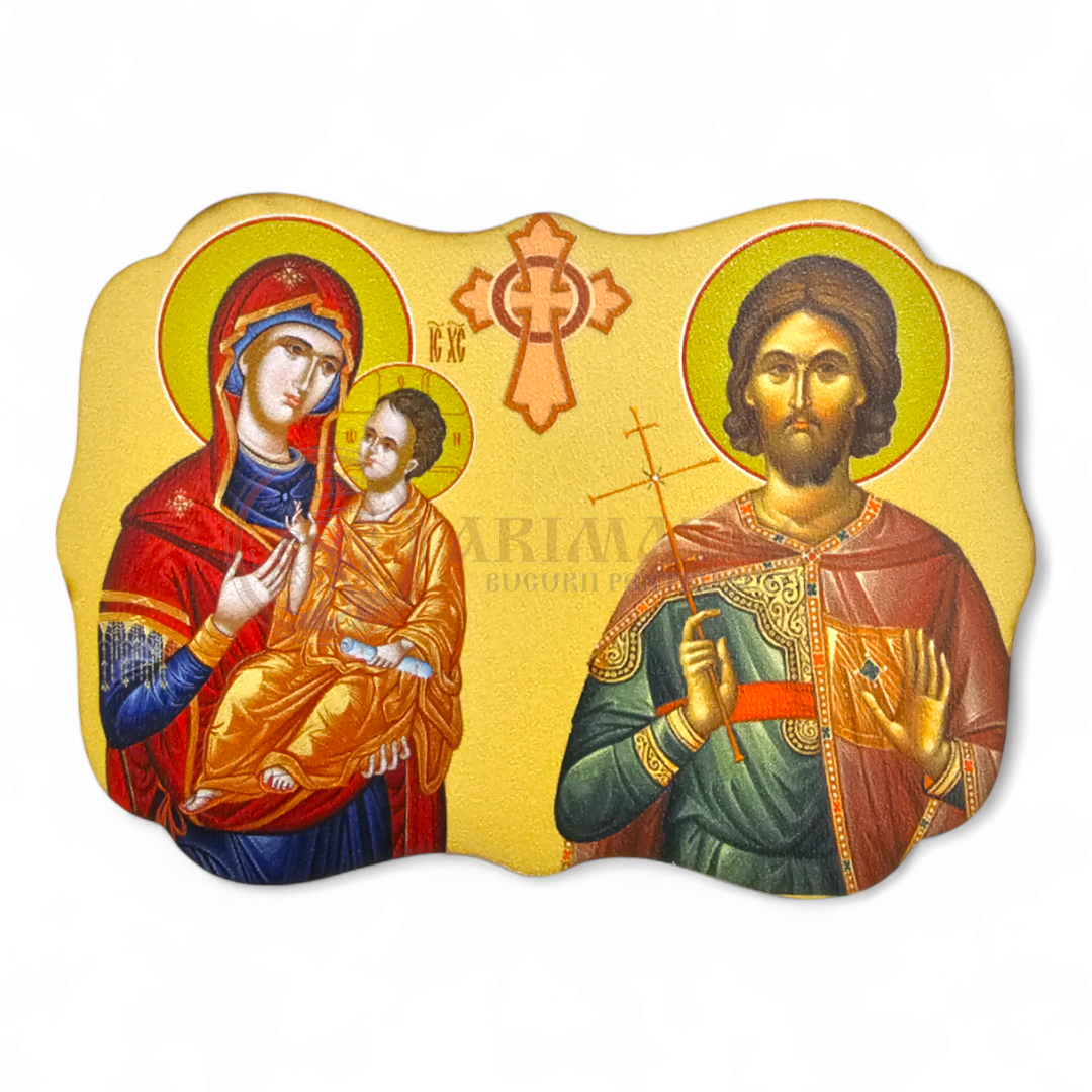 Icoană Magnet - Maica Domnului și Sf. M. Mc. Ioan cel Nou de la Suceava (49612)