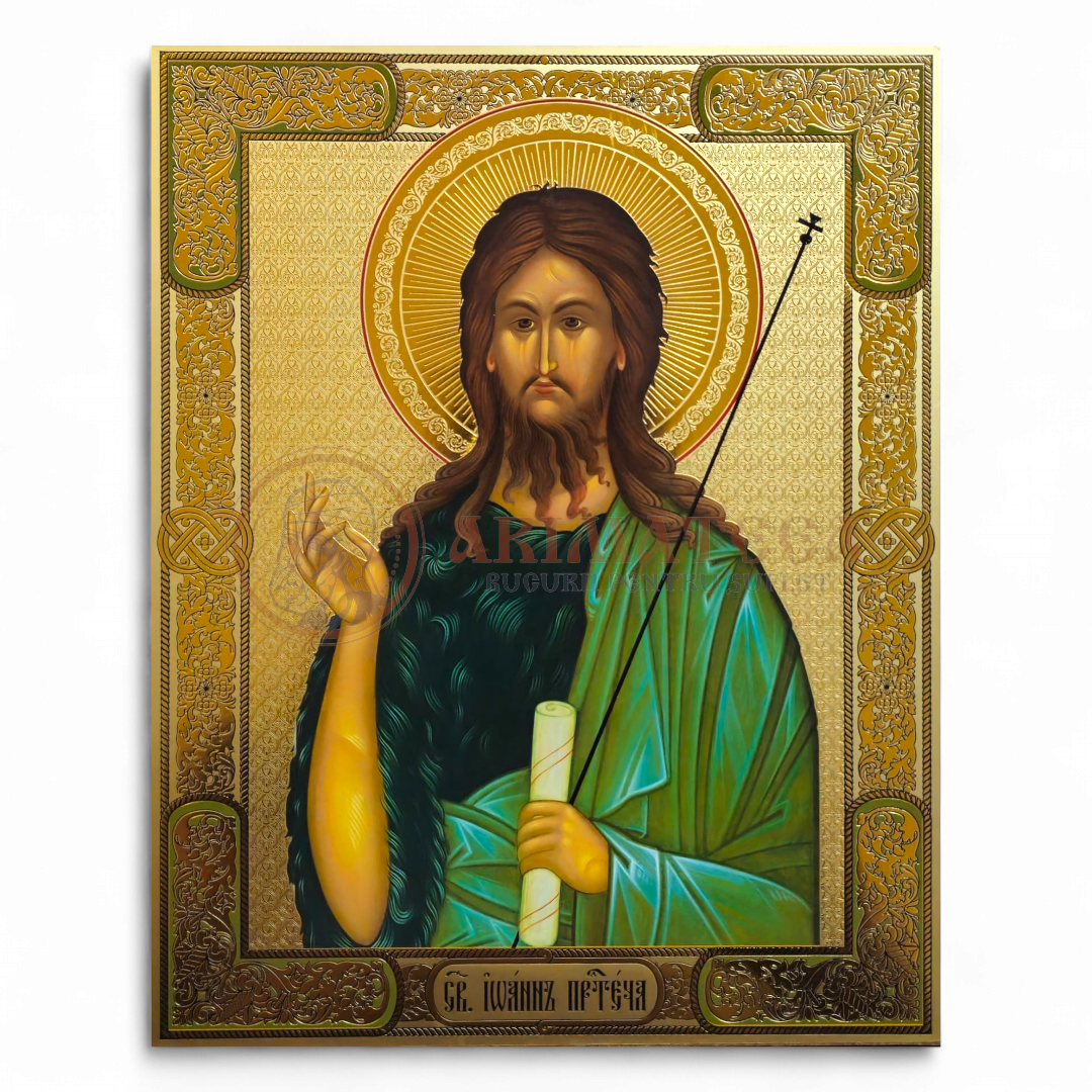 Icoană Pal Relief 21x32 cm - Sfântul Proroc Ioan Botezătorul