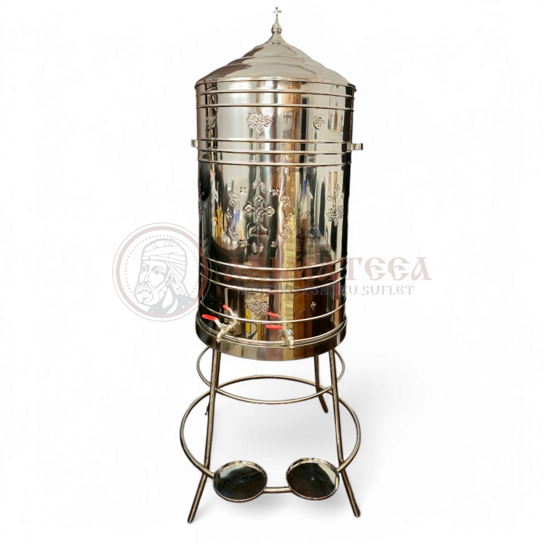 Vas de Aghiasmă de inox 250 litri cu suport