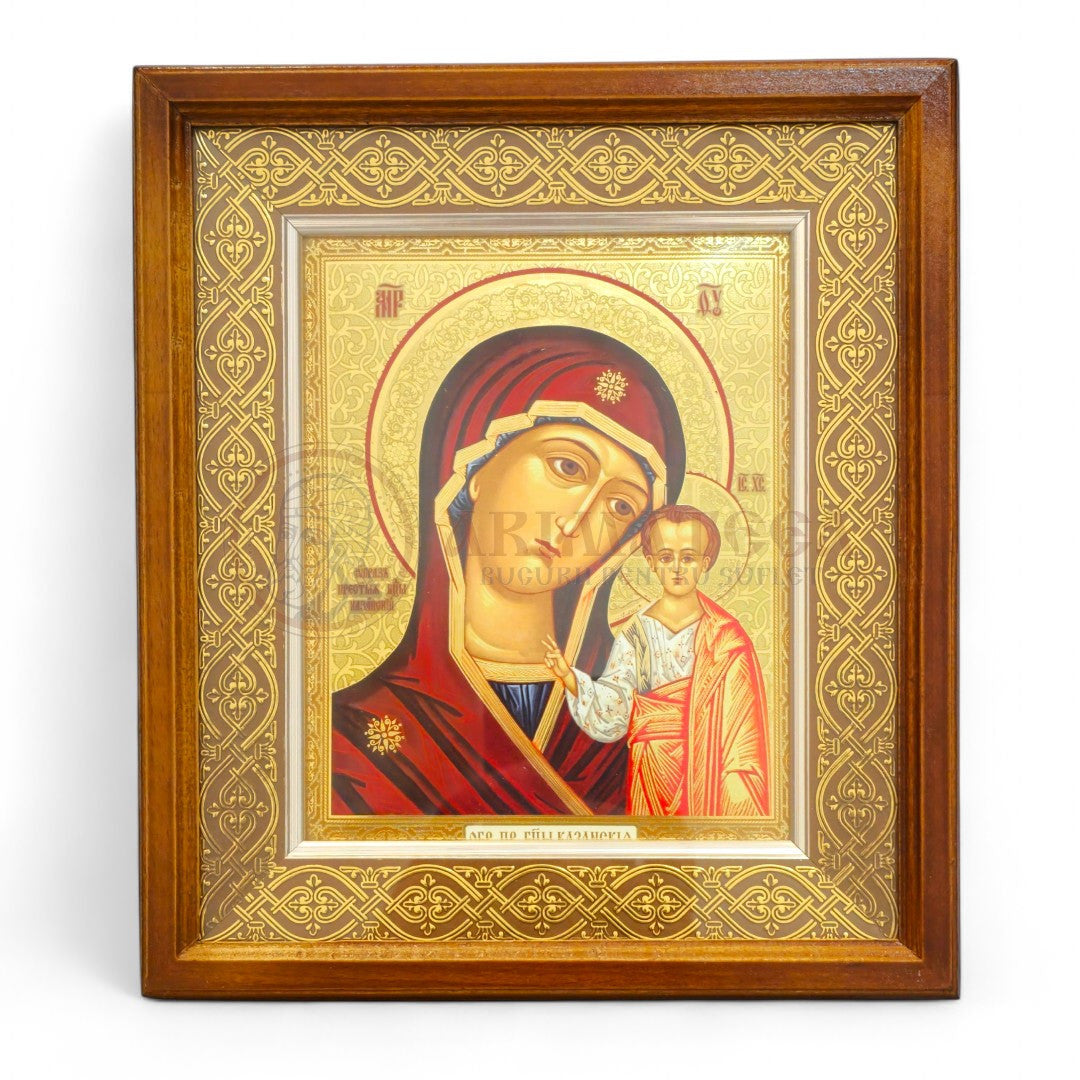 Icoană Ramă Lemn 25x22 - Maica Domnului Kazan