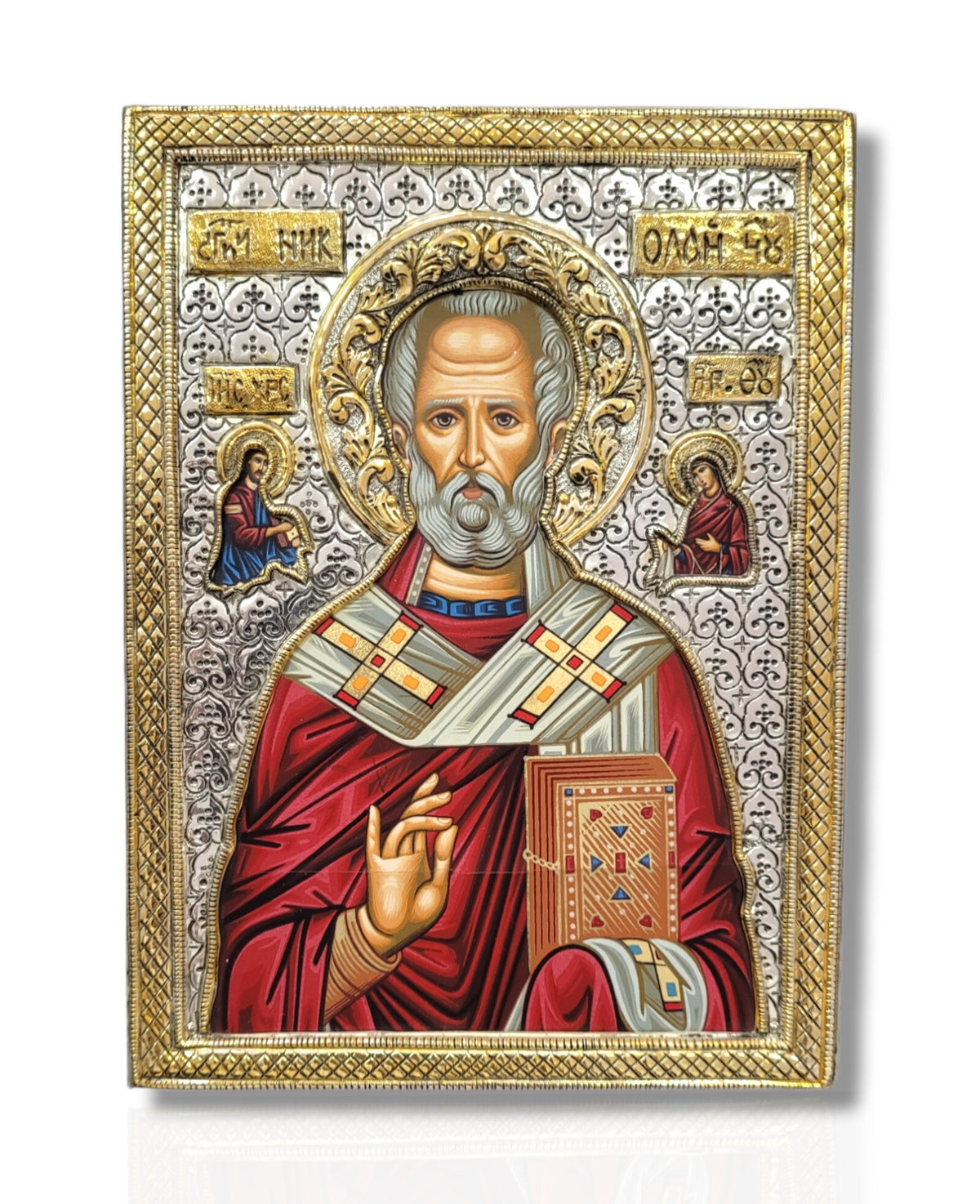 Icoană argintată - Sf. Ier. Nicolae (NO.2/XE GYR)