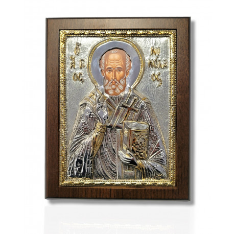 Icoană argintată - Sf. Ierarh Nicolae (EKK. 701/XE)