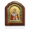 Icoană lemn ovală cu fond aurit - Sf. Ierarh Nicolae
