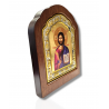 Icoană lemn ovală cu fond aurit - Mântuitorul Iisus Hristos