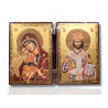 Diptic MDF  6x9 cm - Maica Domnului, Iisus Hristos Arhiereu