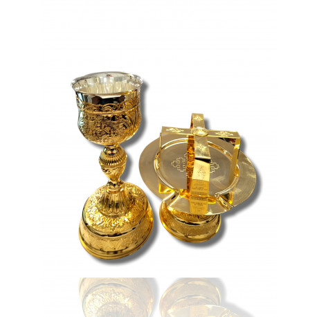 Set Sfinte Vase Patriarhie din alamă cu pahar argint 500 ml Serafim