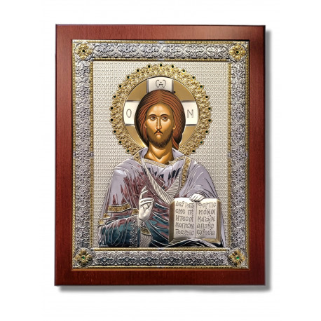 Icoană aurită și argintată - Iisus Hristos 31-TR-NO.4