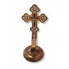 Cruce binecuvântare cu postament aurită - SKS-211/B - Roșie