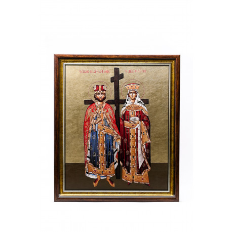 Icoană serigrafiată E 10105 - Sf. Împărați Constantin și Elena