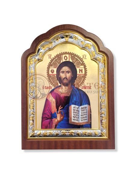 Icoană lemn ovală 23x31- Iisus Hristos (5569)