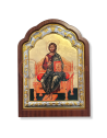 Icoană lemn ovală 23x31- Iisus Hristos pe Tronul Slavei (5569)