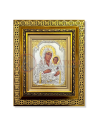 Icoană Argintată în Ramă Aurie cu Pietre Prețioase - Maica Domnului  (9517)