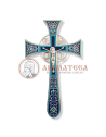 Cruce binecuvântare nichelată MALTA - Albastră - Sofrino