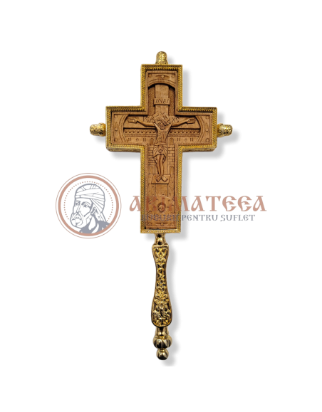 Cruce de Binecuvântare, Sculptată manual - Aurită (13750)