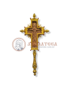 Cruce de Binecuvântare, Sculptată manual - Aurită cu pietre roșii (13750)