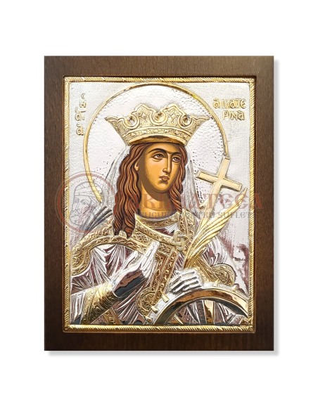 Icoană Argintată - Sf. Ecaterina (EKK. 847/XE)