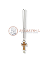 Cruce pectorală argintată din lemn Sculptat - Pietricele Albastre
