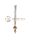Cruce pectorală argintată din lemn Sculptat - Pietricele Roșii