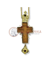 Cruce Pectorală Aurită - Pietre Roșii
