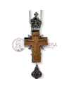Cruce Pectorală Argintată - Pietre Roșii