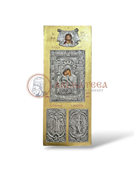 Icoană Aurită și Argintată - Maica Domnului și Sf. Mahramă 232