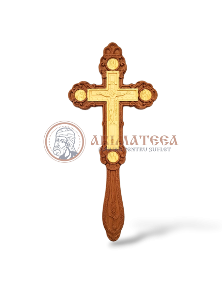 Cruce de binecuvântare cu două fețe din lemn (22059)