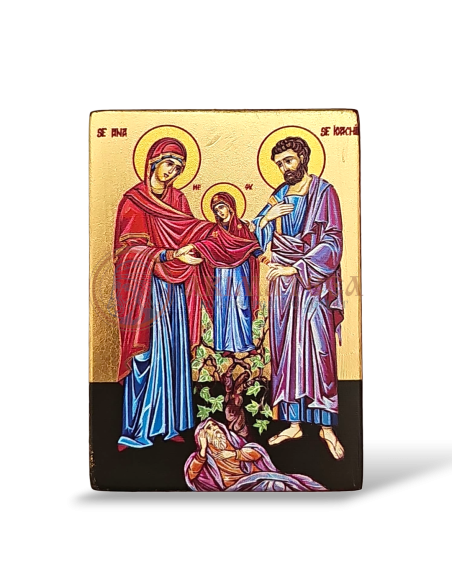 Icoană Pictată 8x6 - Sf. Părinți Ioachim și Ana