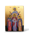 Icoană Pictată 8x6 - Sf. Mc. Sofia și cele trei fiice