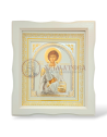 Icoană Ramă Ondulată Lemn (alb) - Sf. Pantelimon