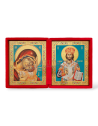 Icoană Diptic Catifea Roșie (955) - Maica Domnului și Mântuitorul Iisus Hristos II