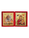 Icoană Diptic Catifea Roșie (955) - Maica Domnului și Sf. Mc. Mina