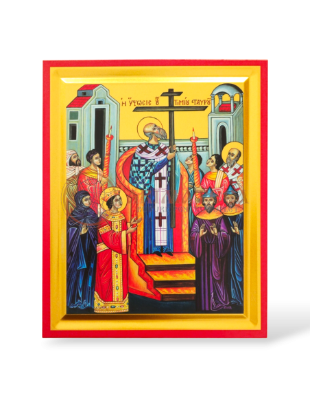 Icoană serigrafiată 908, 24x30 cm - Înălțarea Sfintei Cruci