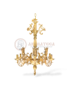 Policandru Aurit cu 6 Lumini, Model Floare (271-31Α)