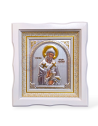 Icoană Ramă Ondulată Lemn (alb) - Sf. Ierarh Spiridon