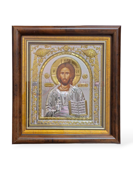 Icoană Argintată 16x18cm - Iisus Hristos (M30KPXD)